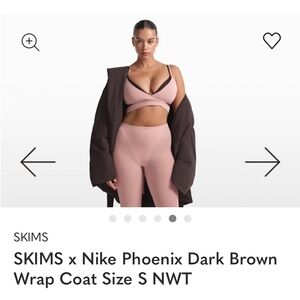 SKIMS x Nike Phoenix Brown Wrap Coat Size S